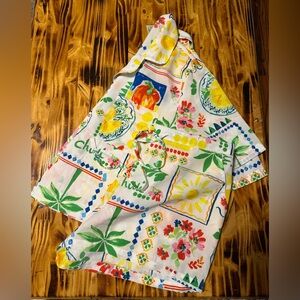 Cynthia Rowley Floral Sleepwear Set in Red, Green, and Yellow